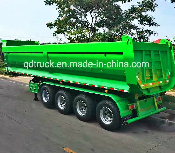 Wear-resistant steel Self Dumping Trailer/ 4 axles 70 tons heavy tipper truck dump tipping trailer