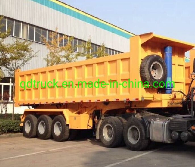 Wear-resistant steel Self Dumping Trailer/ 4 axles 70 tons heavy tipper truck dump tipping trailer