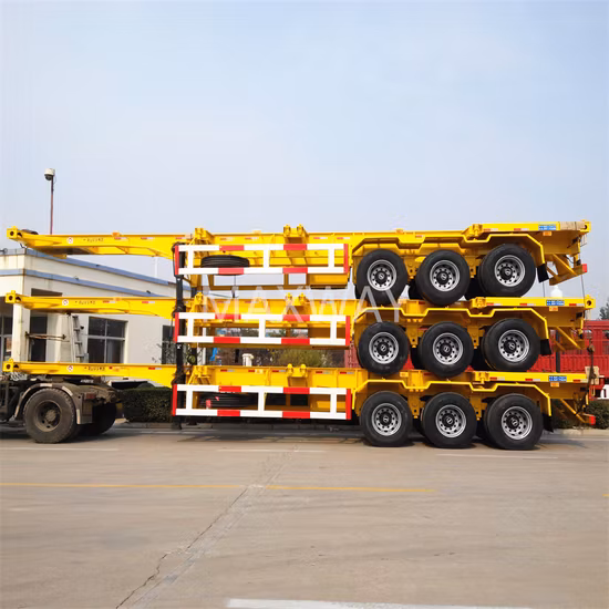 Châssis de remorque squelette de conteneur de 20 pieds/40 pieds avec verrou tournant à vendre