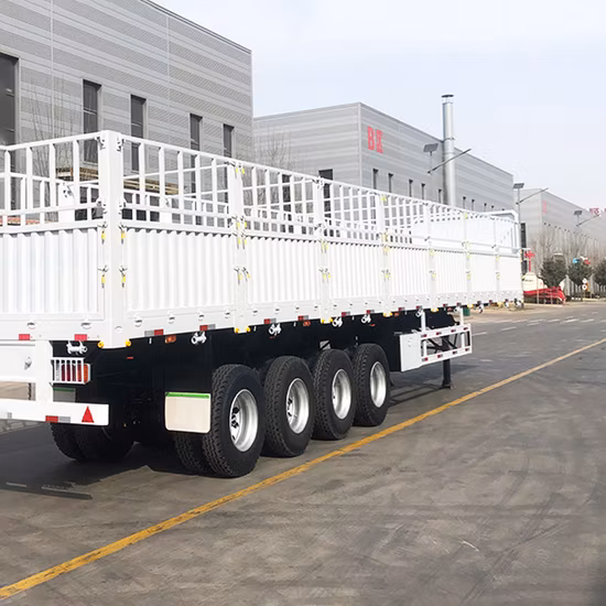 Remorque de camion à paroi latérale de 3 essieux, 40 pieds, 60 tonnes, à vendre, semi-remorque personnalisée pour clôture de récolte de canne à sucre