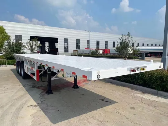 Semi-remorque de transport robuste de camion à plateau en gros
