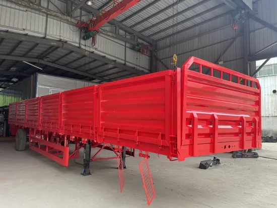 3 essieux 60t de paroi latérale de baisse de l'enjeu de clôture en vrac personnalisé boîte de rideau latéral des animaux de grain du bétail de marchandises sèches surbaissées de transport de camion lourd semi-remorque