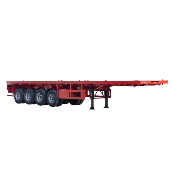 Personnalisé 2 essieux 3 essieux à plat/lit plat/Flatdeck/plateau/20 pieds 40 pieds conteneur/cargaison sèche Pan semi-remorque camion en acier semi-remorque